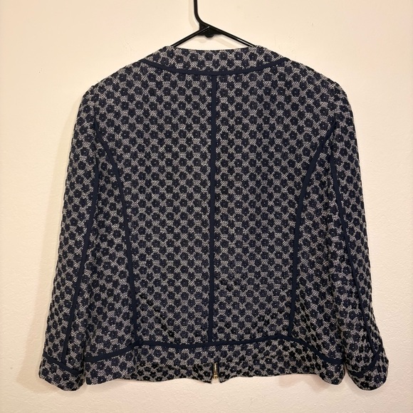 Karl Lagerfeld Paris Navy Blue Women's Zip Blazer Jacket - Picture 7 of 12